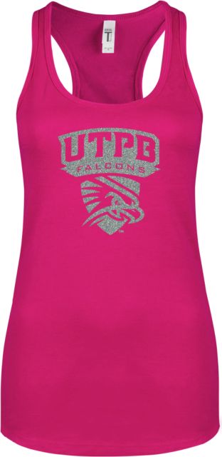 UT Permian Basin Next Level Ladies Ideal Racerback Tank Official Logo Glitter - ONLINE ONLY